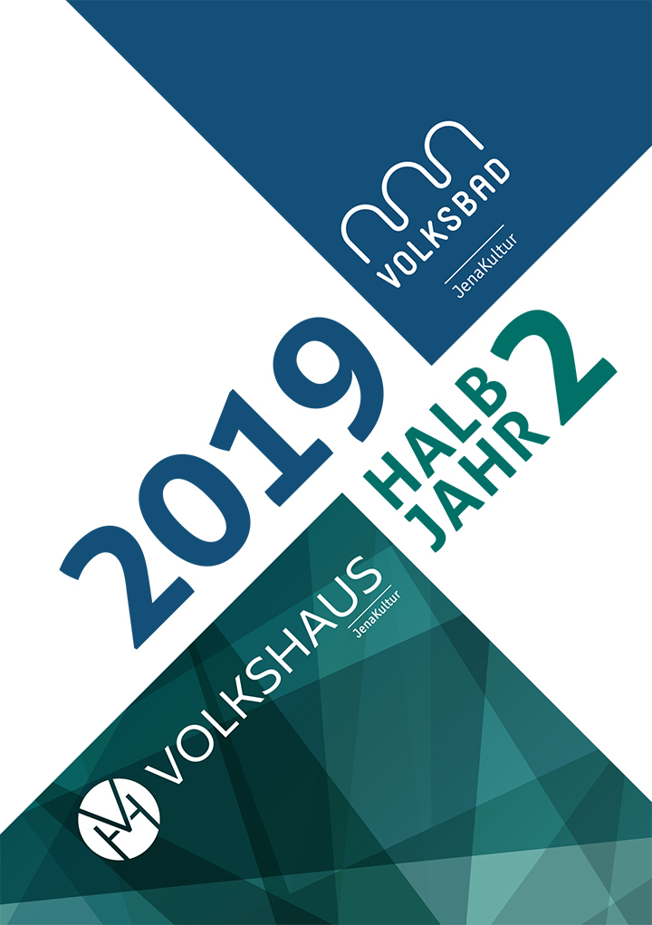 Cover des Programmheftes von Volksbad und Volkshaus Jena (2. Halbjahr 2019)