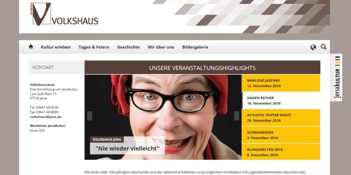 Neue Webseite des Jenaer Volkshauses